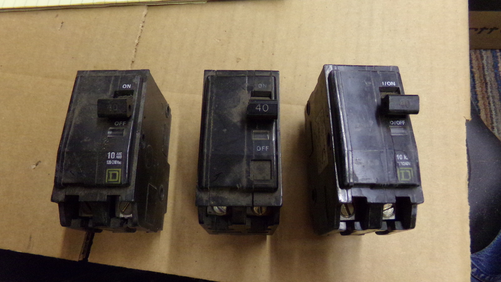 Square D Circuit Breaker 2-Pole 40A, Lot of 3 *FREE SHIPPING*