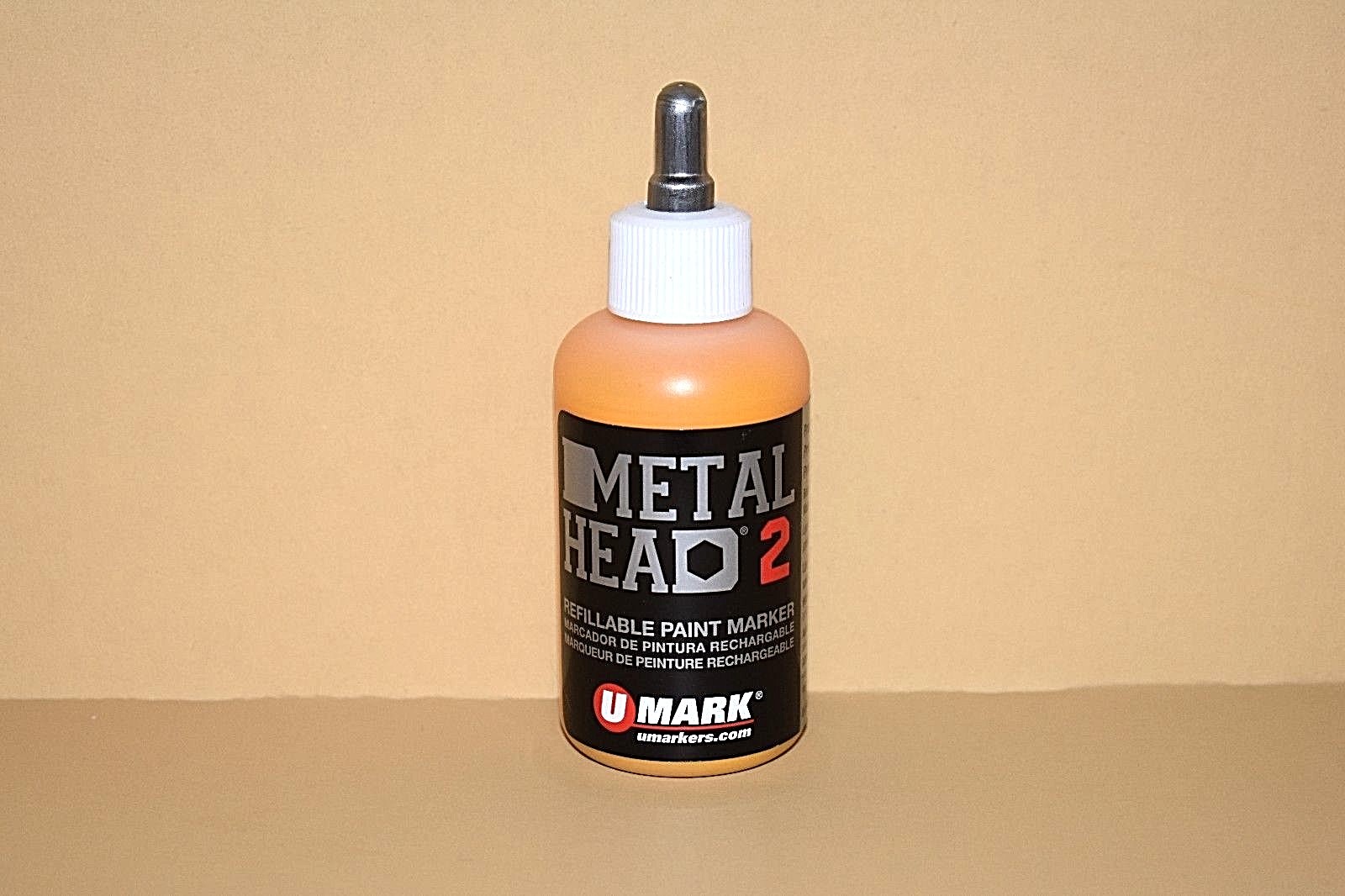 Metal Head 2 Paint Marker 2 Oz Yellow Auto Salvage Industrial Junk Yard Crafts