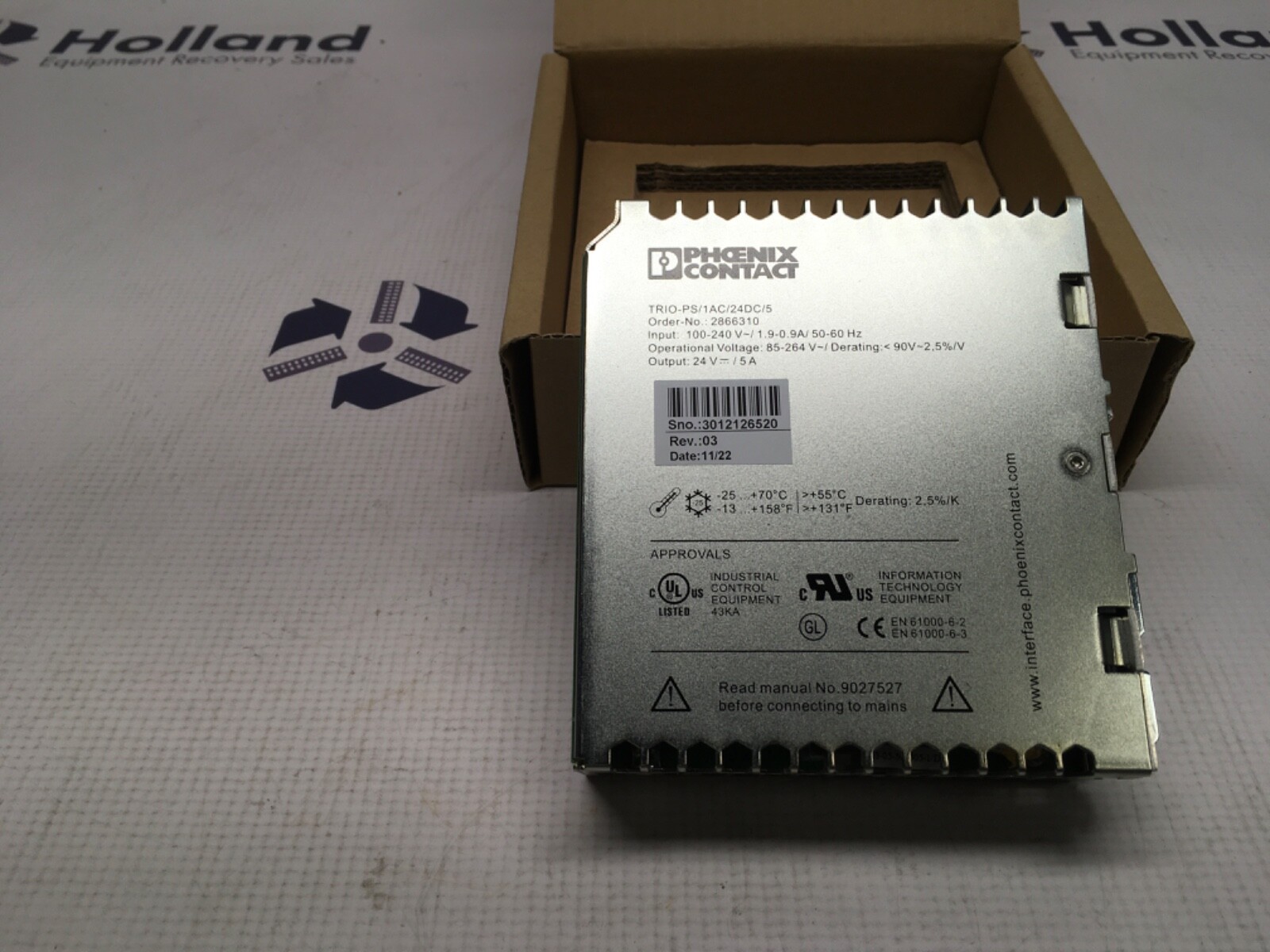 Phoenix Contact power supply, trio power, TRIO-PS/1AC/24DV/5, LG-1547