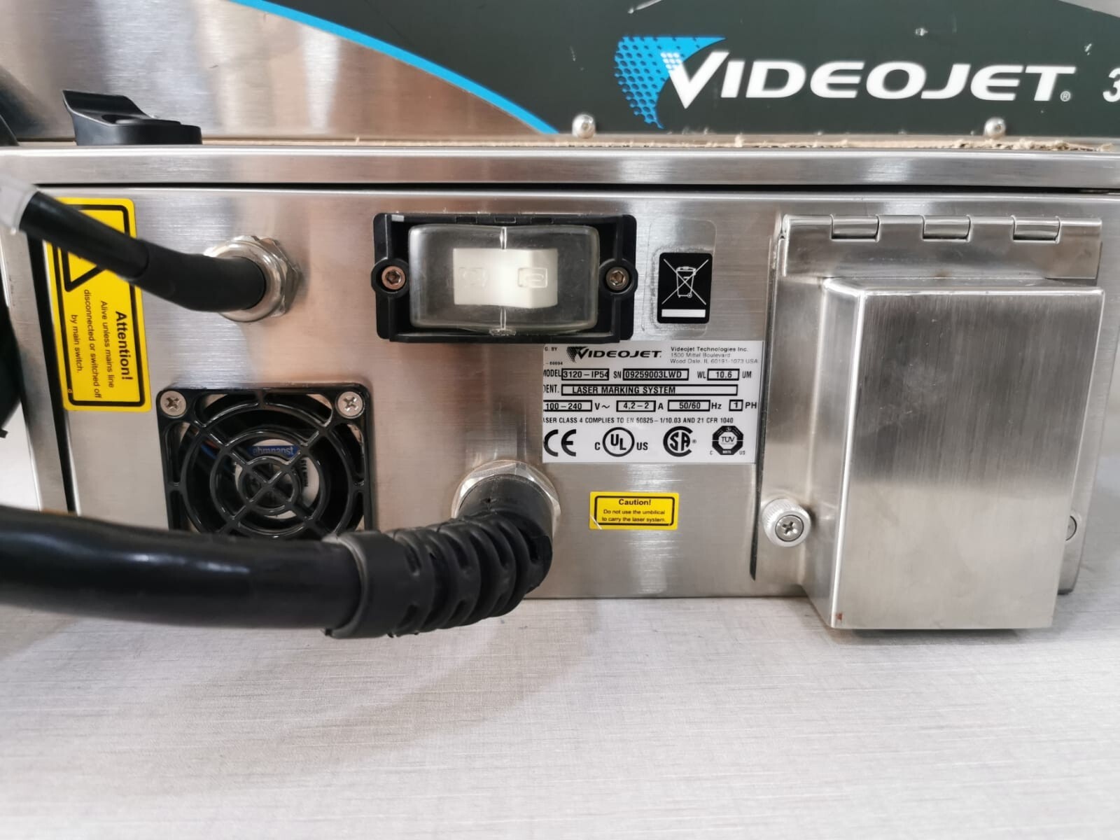 VIDEOJET 3120-IP54 LASER MARKING SYSTEM 100-240V 50/60HZ 1PH