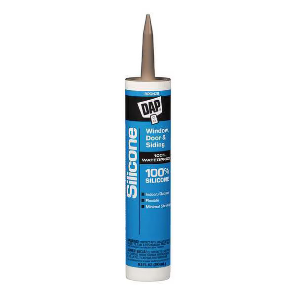 Dap Silicone Sealant, 9.8 oz, Cartridge, Bronze, Silicone Base, Window, Door &