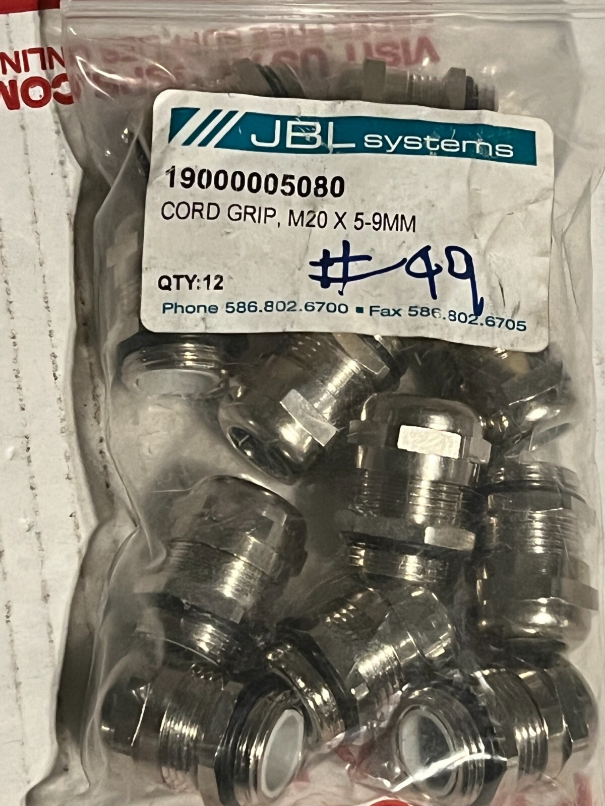 jbl 19000005080 nos bag of 12pcs