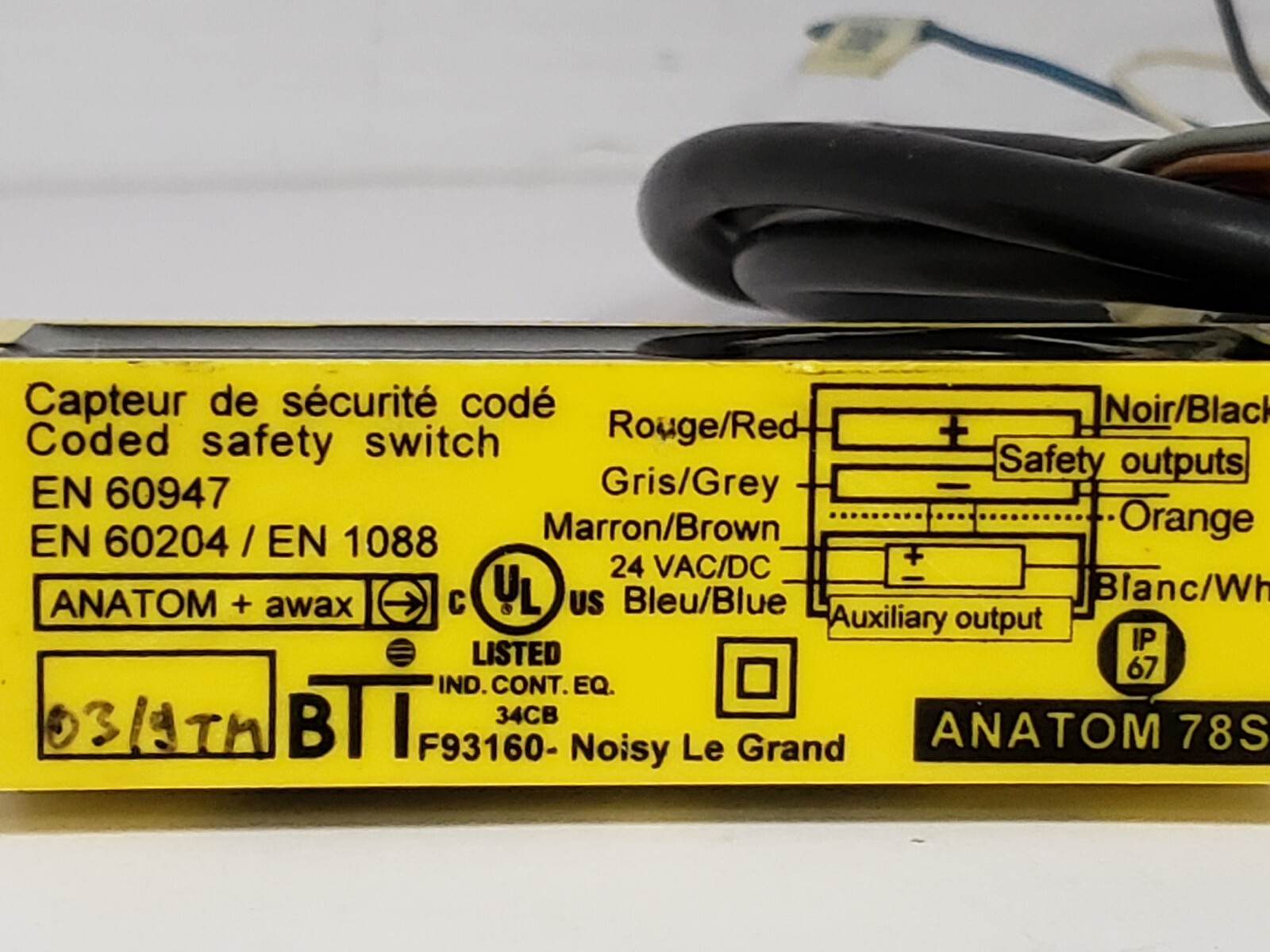 BTT EN 60204/EN 1088 CODED SAFETY SWITCH (EN 60947)