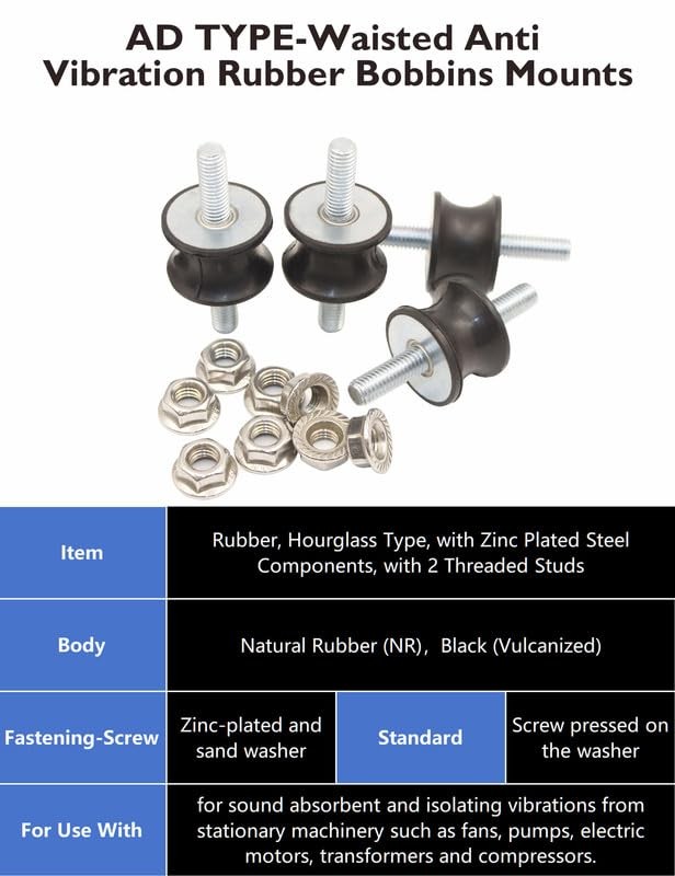 M8 Rubber Waisted Vibration Isolation Mounts Anti Vibration Isolator Mounts 2…