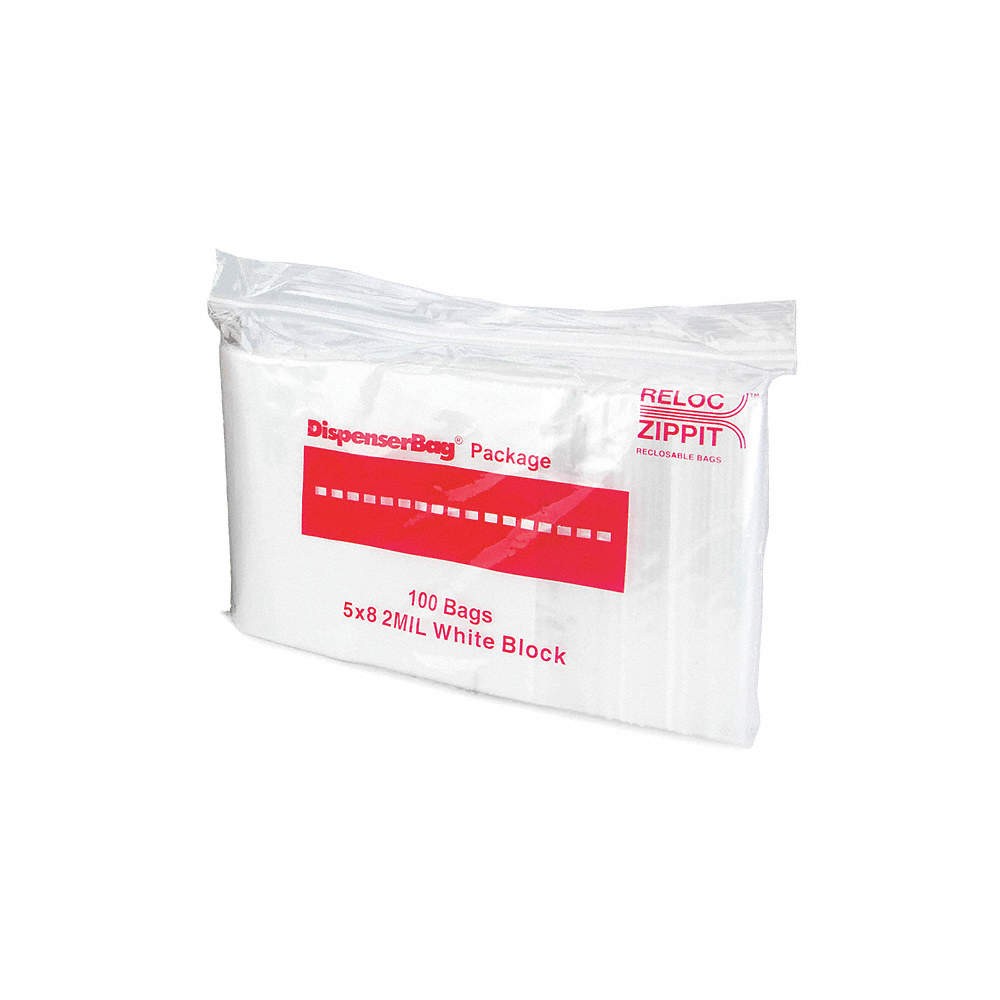 RELOC ZIPPIT WR58 Reclosable Poly Bag,Zip Seal,PK1000 38UU95