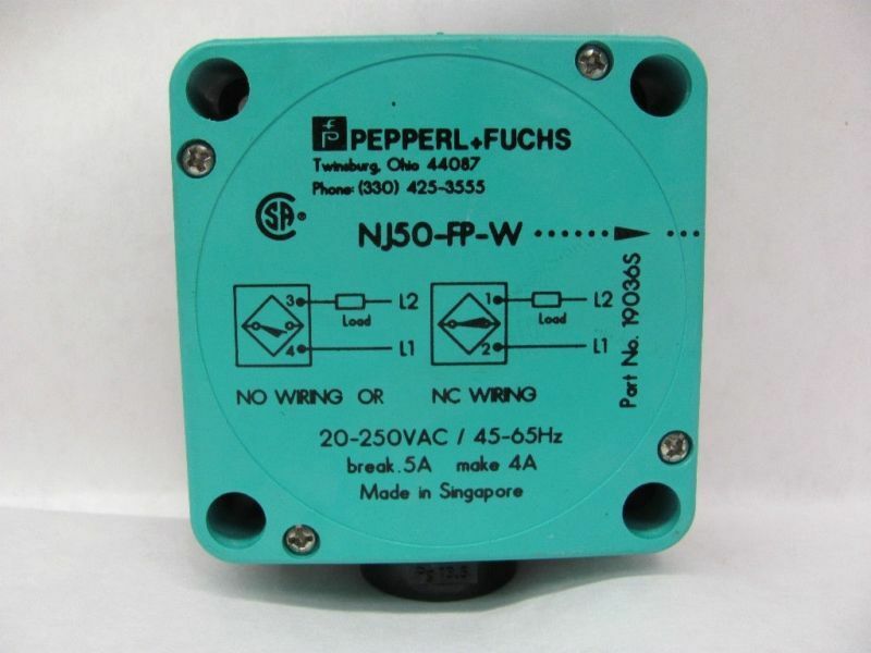 PEPPERL+FUCHS NJ50-FP-P1 INDUCTIVE SENSOR 20-250VAC 45-65Hz NEW