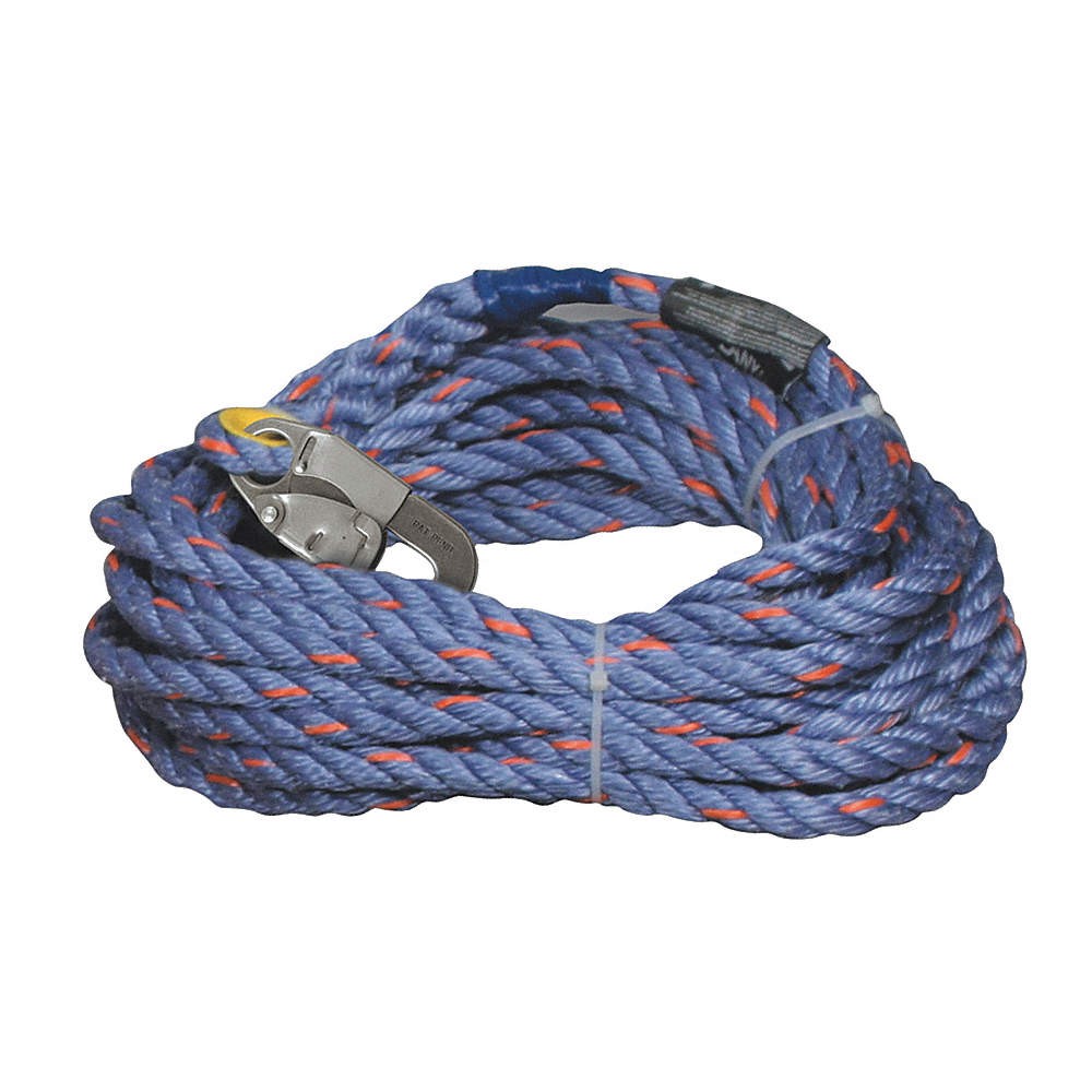HONEYWELL MILLER 300L-Z7/150FTBL Vertical Rope Lifeline,Single Snap Hook 20A004