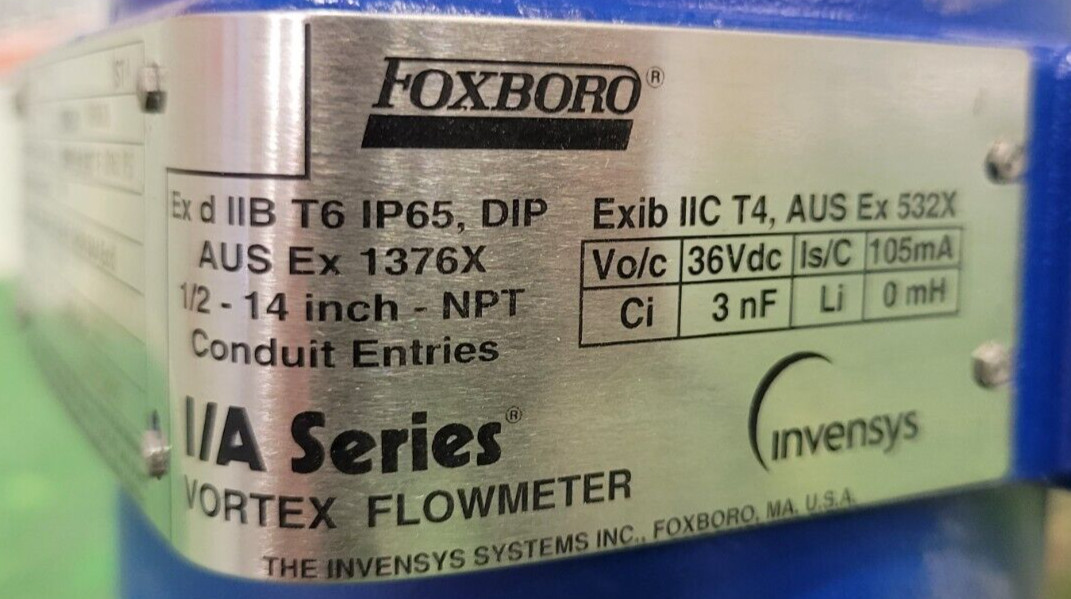 ⚡FOXBORO I/A SERIES, 83 VORTEX 1″ FLOWMETER PESSCO IS OFFERING 1 G092923-3 🗽