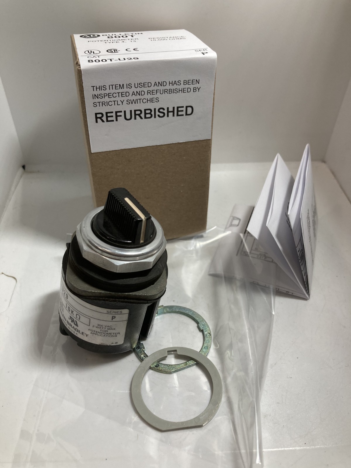 ALLEN BRADLEY 800T-U29 POTENTIOMETER 10,000 OHMS SERIES P