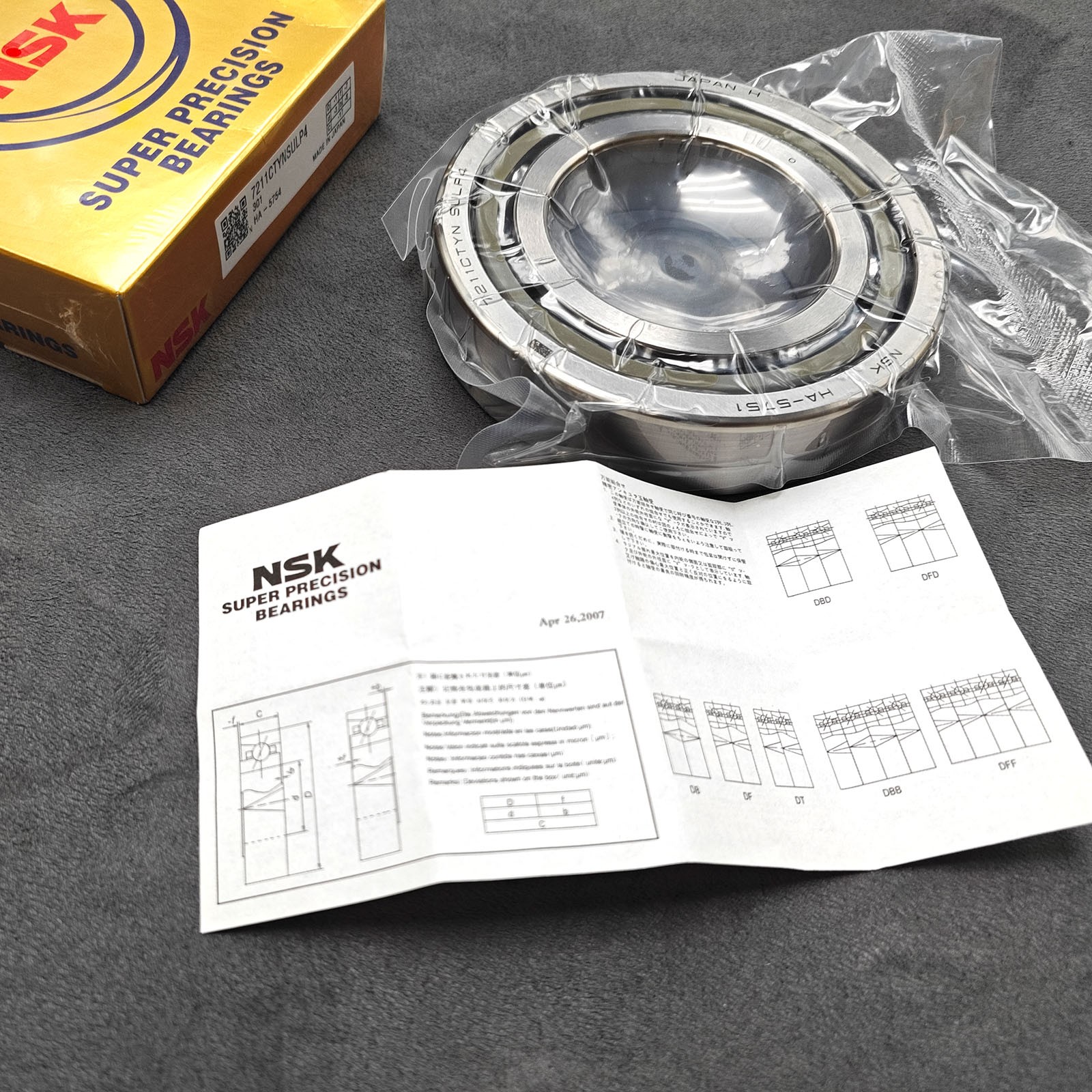 New Abec-7 Super Precision Spindle Bearings 7211CTYNSULP4 for NSK (Set of Two)
