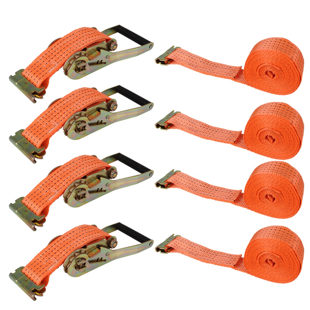 Truck Trailer Enclosed Cargo Van Straps 4 Pc 15′ E Track Ratchet Tie Down Strap