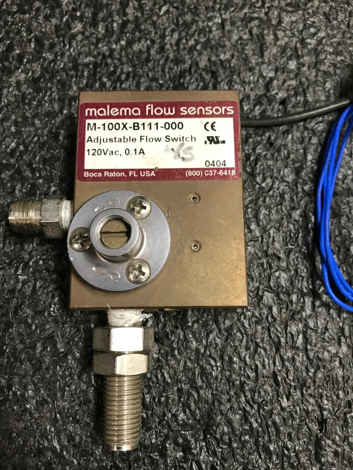 MALEMA FLOW SENSORS M-100X-B111-000 Explosion Proof Adjustable Flow Switch