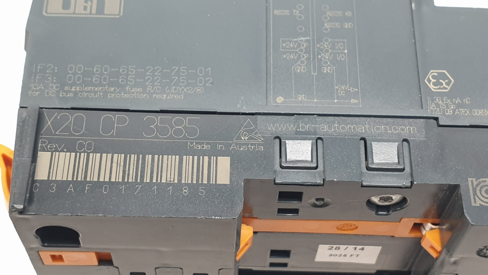 B&R Automation X20 CP 3485 CPU Central Processing Unit Module