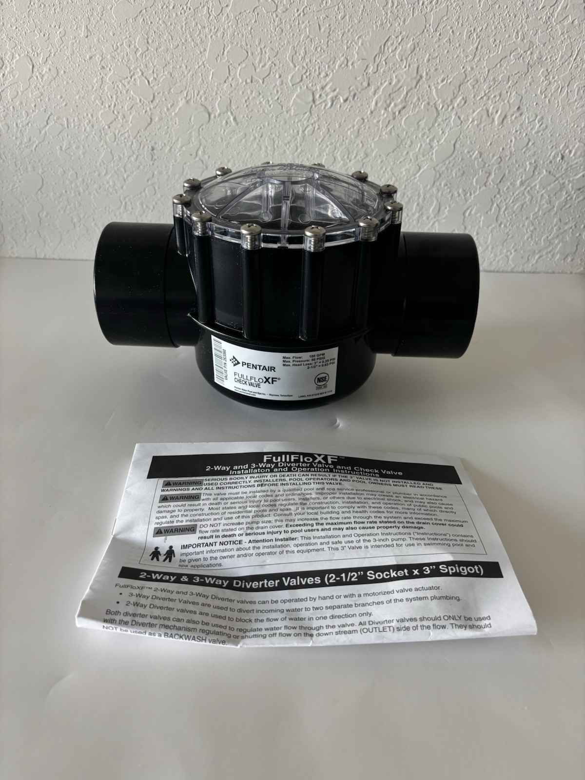 Pentair 263060 2-Way CPVC 2-1/2 Inch (3 Inch Slip Outside) Pool and Spa Check