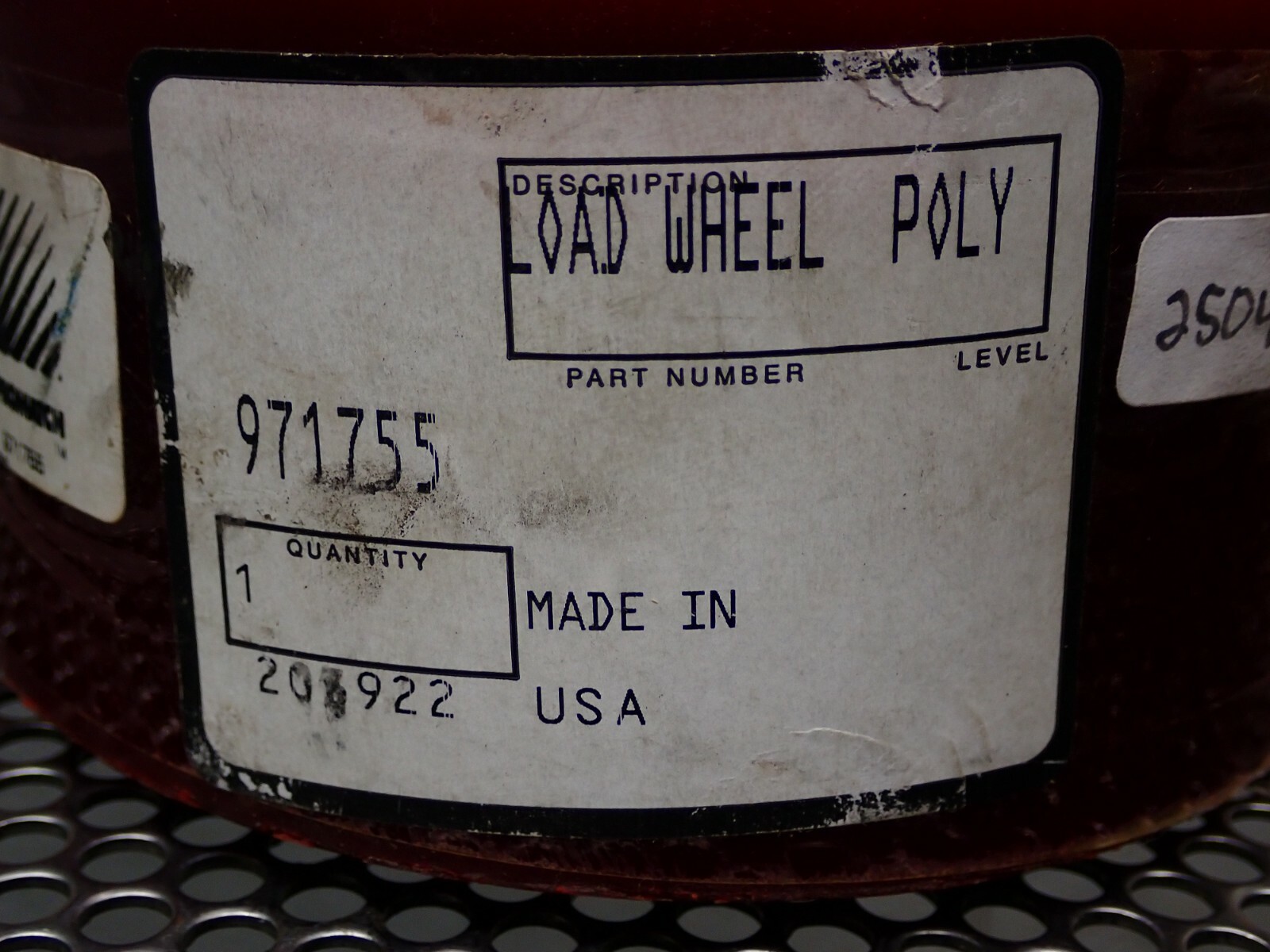 Portman 971755 Load Wheel Poly-Std Used With Warranty See All Pictures