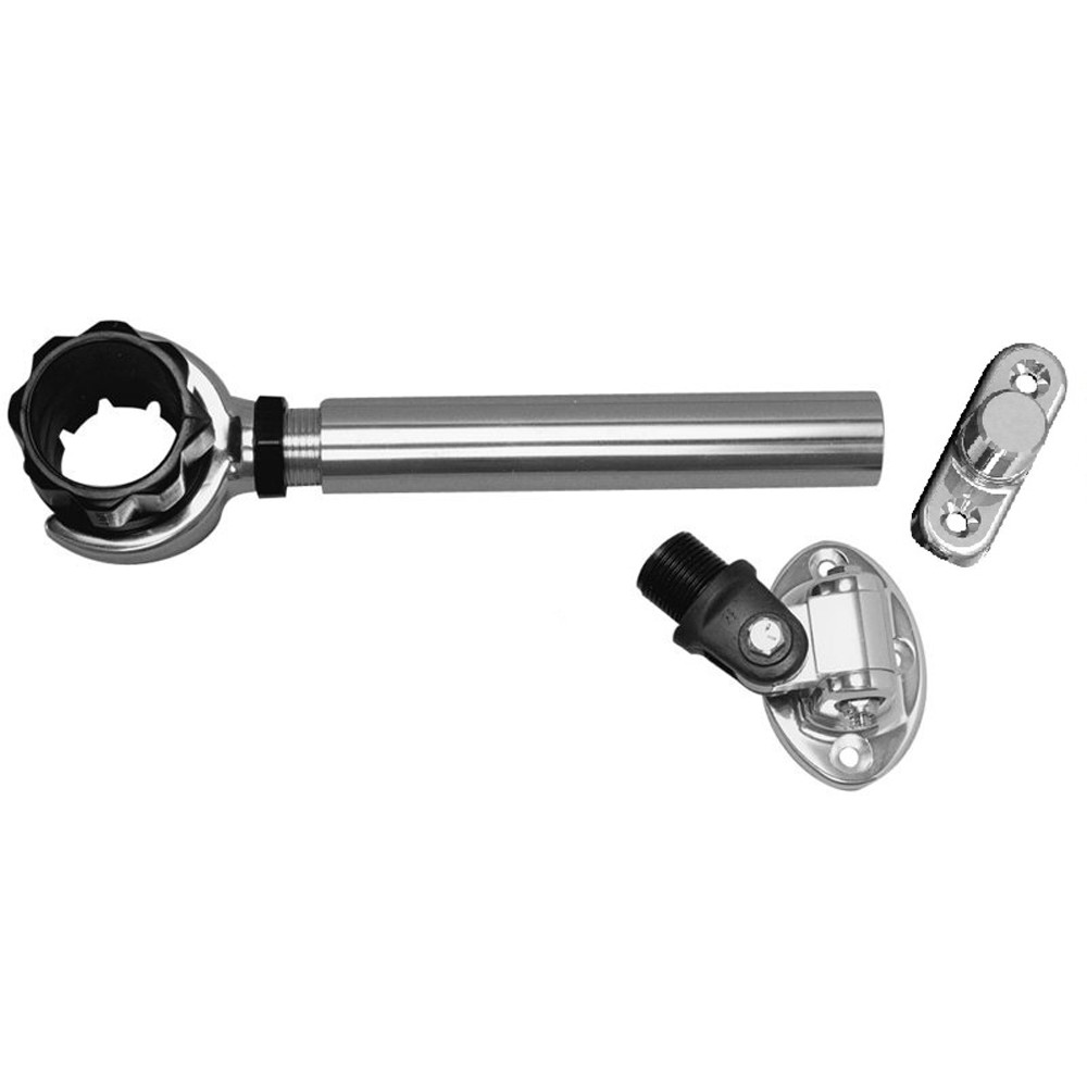 Rupp Marine Threaded Antenna Support 6″ Pipe Mount 4-Way Base 1.5″ Collar