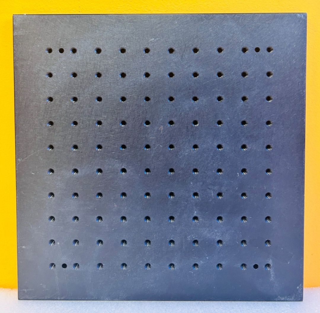 Optical Breadboard 12″ x 12″ x 1/2″, 1/4-20 Holes on 1″, Aluminum, For Optics.