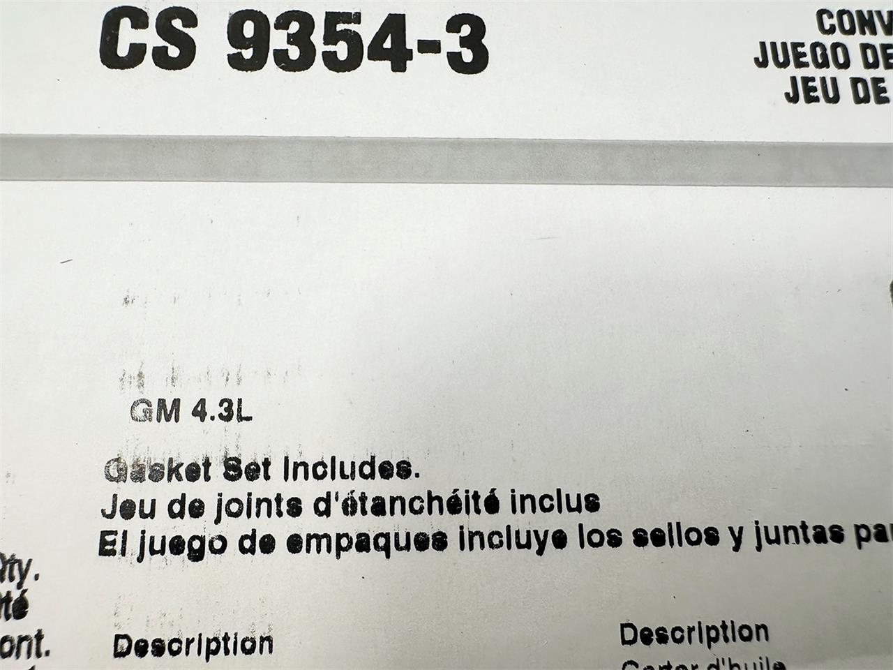 Fel-Pro CS 9354-3 Conversion Gasket Set NEW FREE FAST SHIP
