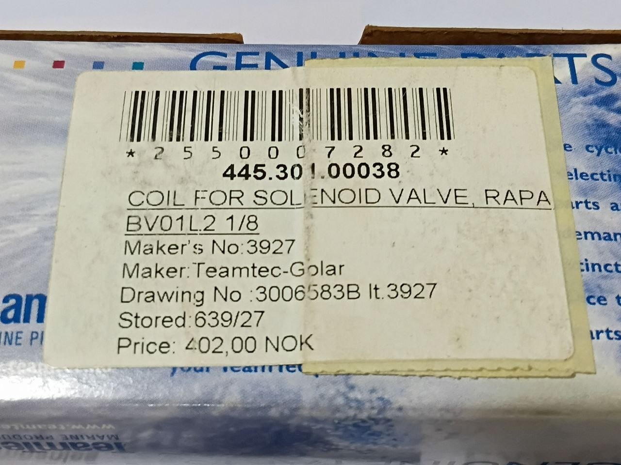 Rapa BV01 L2 Coil For Solenoid Valve 230V 8W 50-60Hz IP54 0–19bar