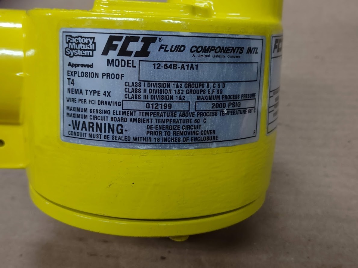 FCI 12-64B-A1B1 Flow Switch Explosion Proof Fluid Components Intl