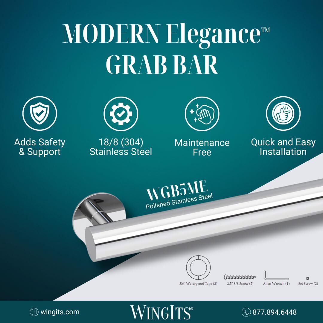 Modern Elegance Grab Bar 1.25 in OD X 42 in
