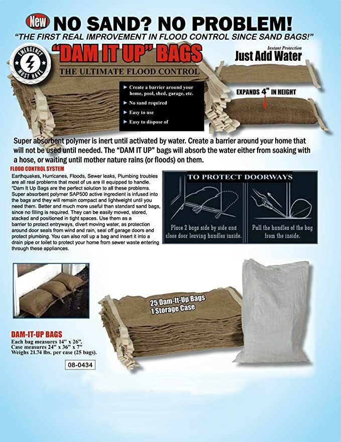 25 pc Sand Bag Self-Inflating water Flood Emergency hurricane not StormTec FEMA
