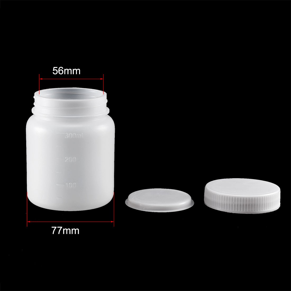 Lab Reagent Bottle Plastic,300ml/10oz Sample Sealing Storage Container 5X