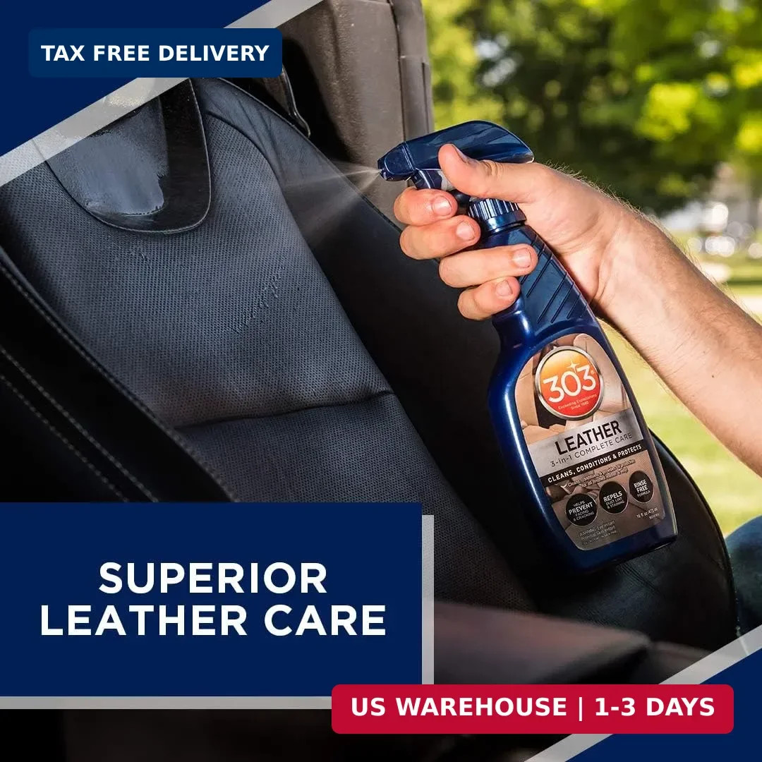 303 Products Leather 3-In-1 Complete Care – Cleans, Conditions, & Protects – Hel
