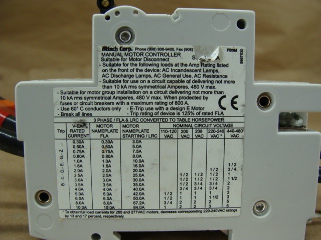 LOT OF 2 ABL SURSUM CIRCUIT BREAKERS D5A 3 POLE 5A 480Y/277VAC 10kA