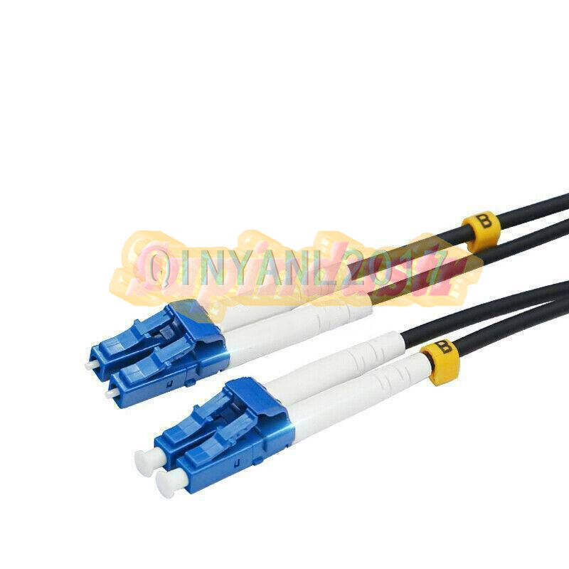 Black Armored Fiber Cable Duplex Fiber Optic Patch Cord 150M LC-LC UPC SM 9/125~