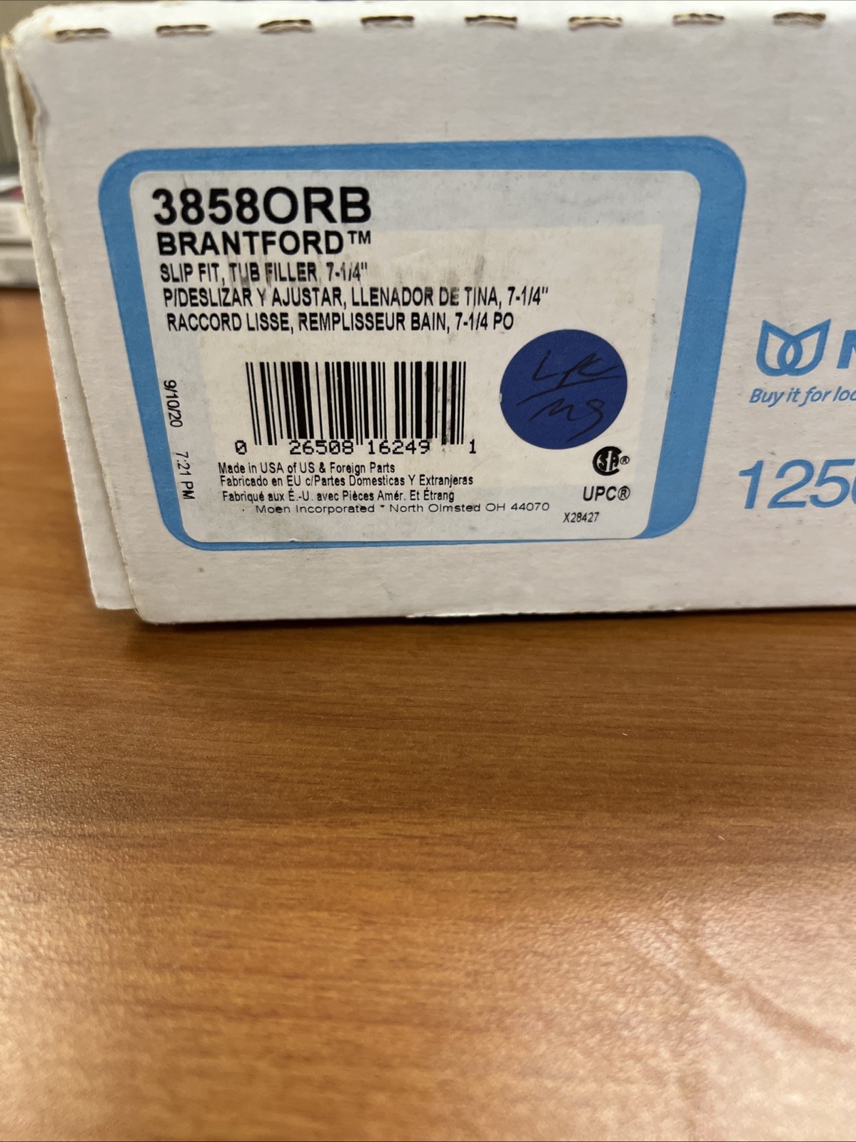NEW Moen 3858ORB Tub filler 1/2 Slip Fit Non-Diverting TS ORB Accessories B243
