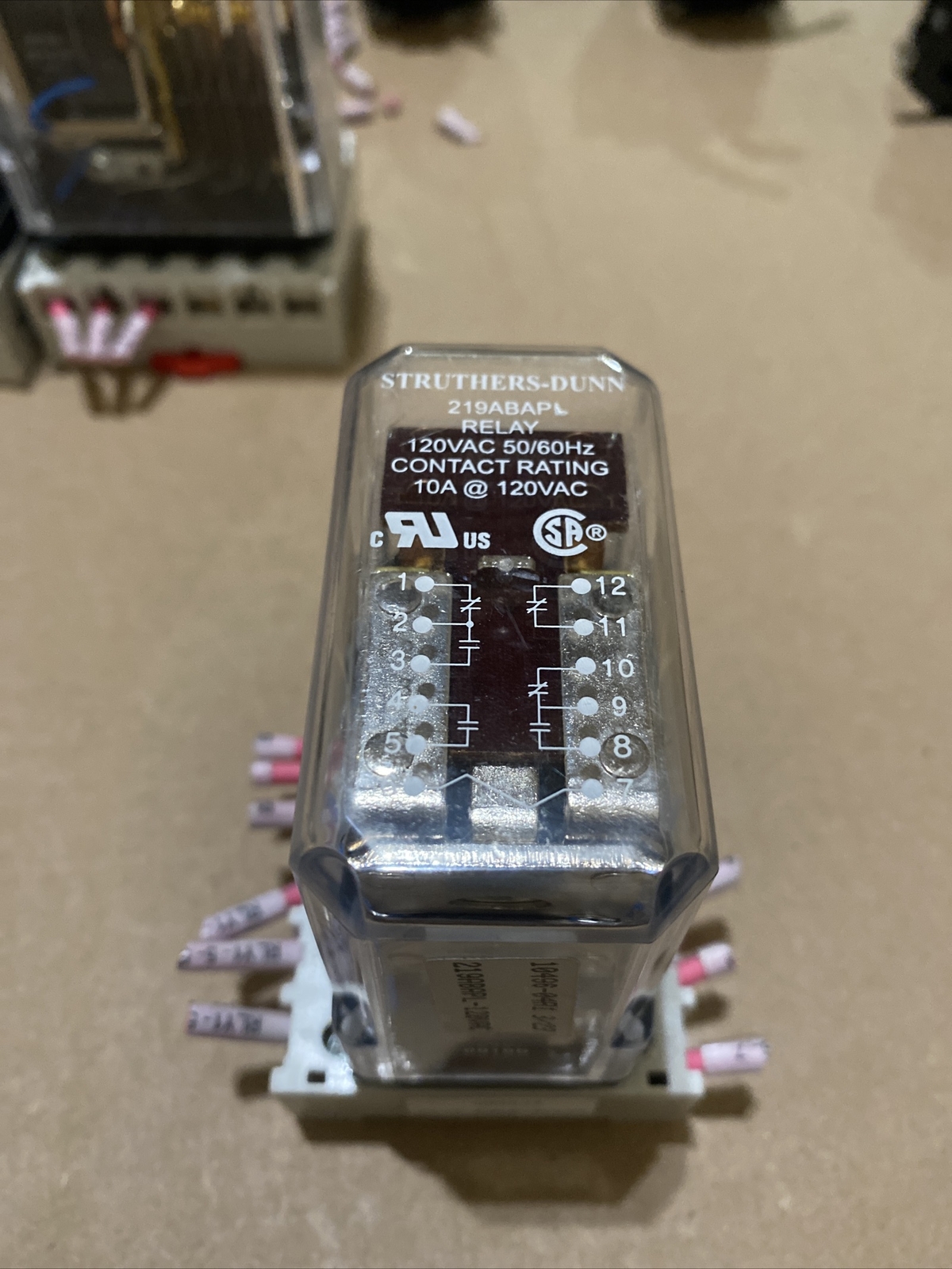 STRUTHERS-DUNN 219ABAPL-120VAC W/ 27390D Din Rail New!
