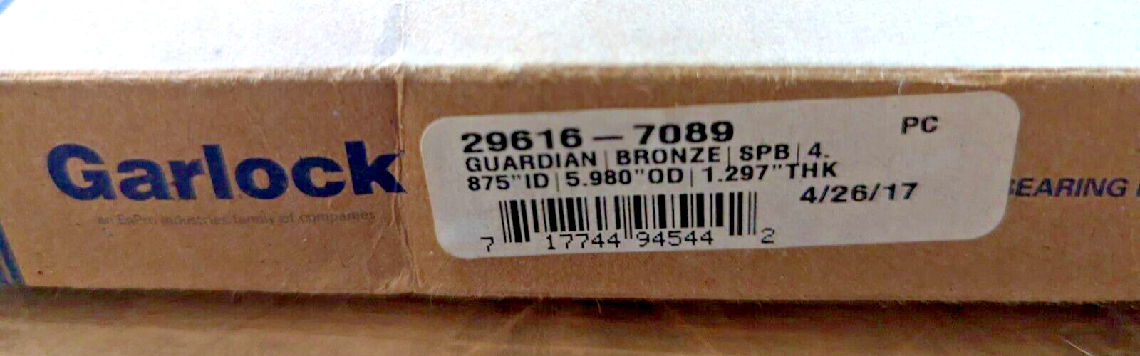 Garlock Klozure Oil Seal 29616-7089 4.875” ID Shaft, 5.980” OD Bore 1.295 W