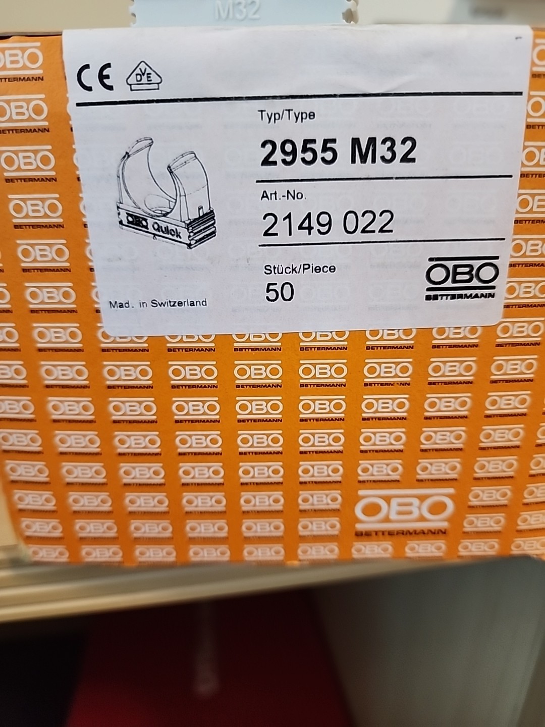 OBO BETTERMAN TUBE CLAMP 2955 M32 Box Of 50
