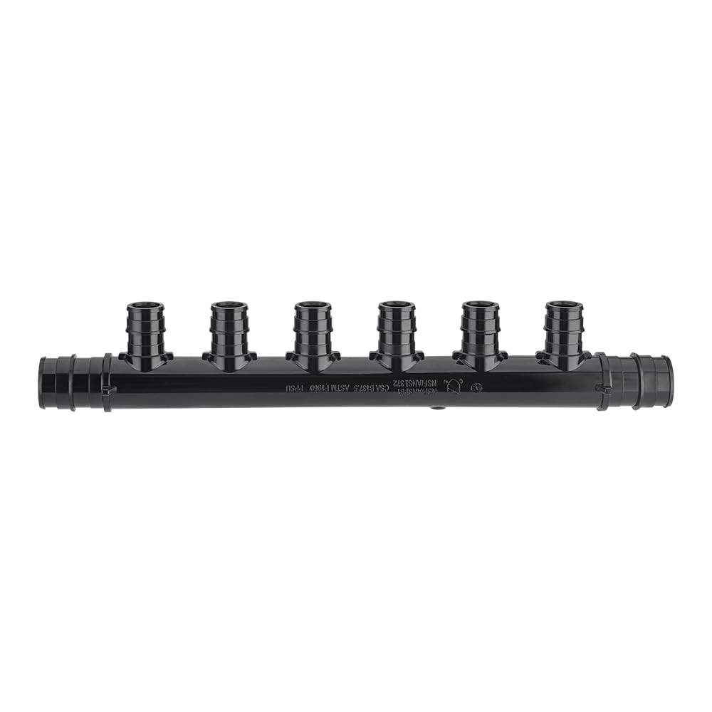 Pex A Expansion Poly PPSU Manifold 6 Port 3/4 Trunk 1/2 Inch ASTM F1960 2 PCS