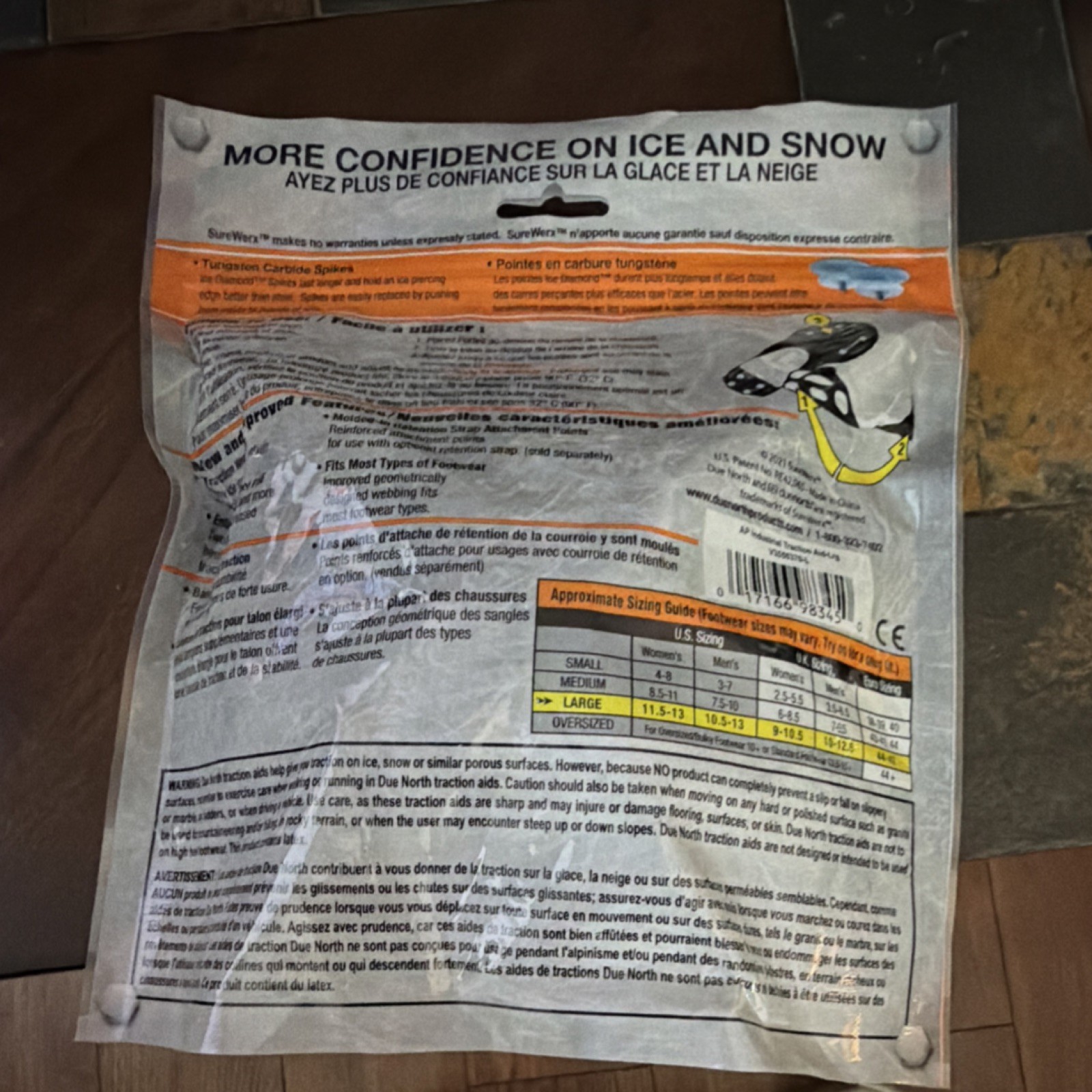 Due North All Purpose Industrial Ice Snow Traction Aid Large Carbide NEW