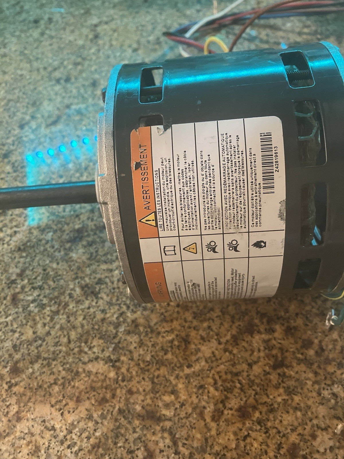 Trane MOT18983 277v1ph 1/8hp 1050rpm 3spd Motor