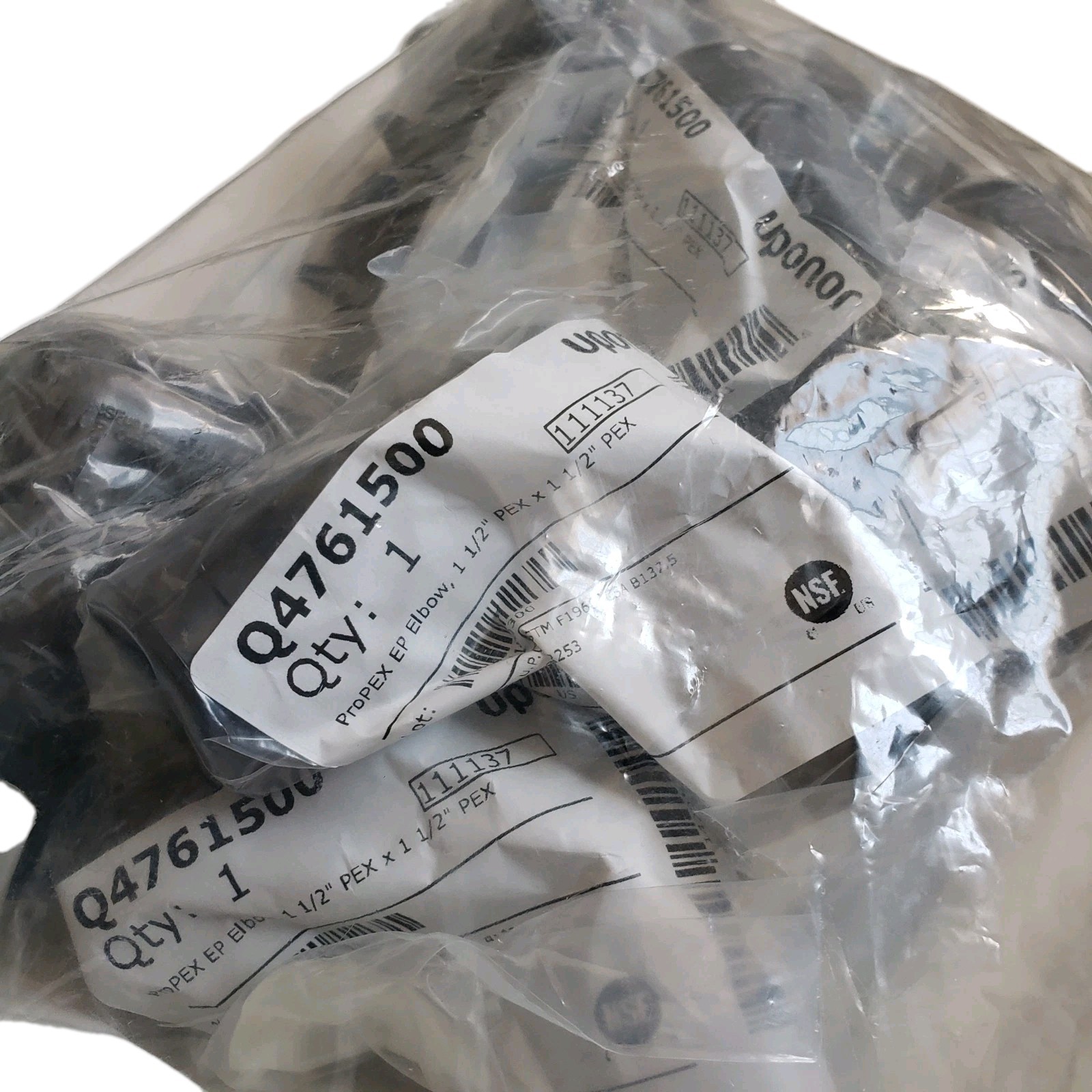 10-Pack Uponor 1-1/2″ PEX x 1-1/2″ PEX ProPex Elbows Q4761500 Poly