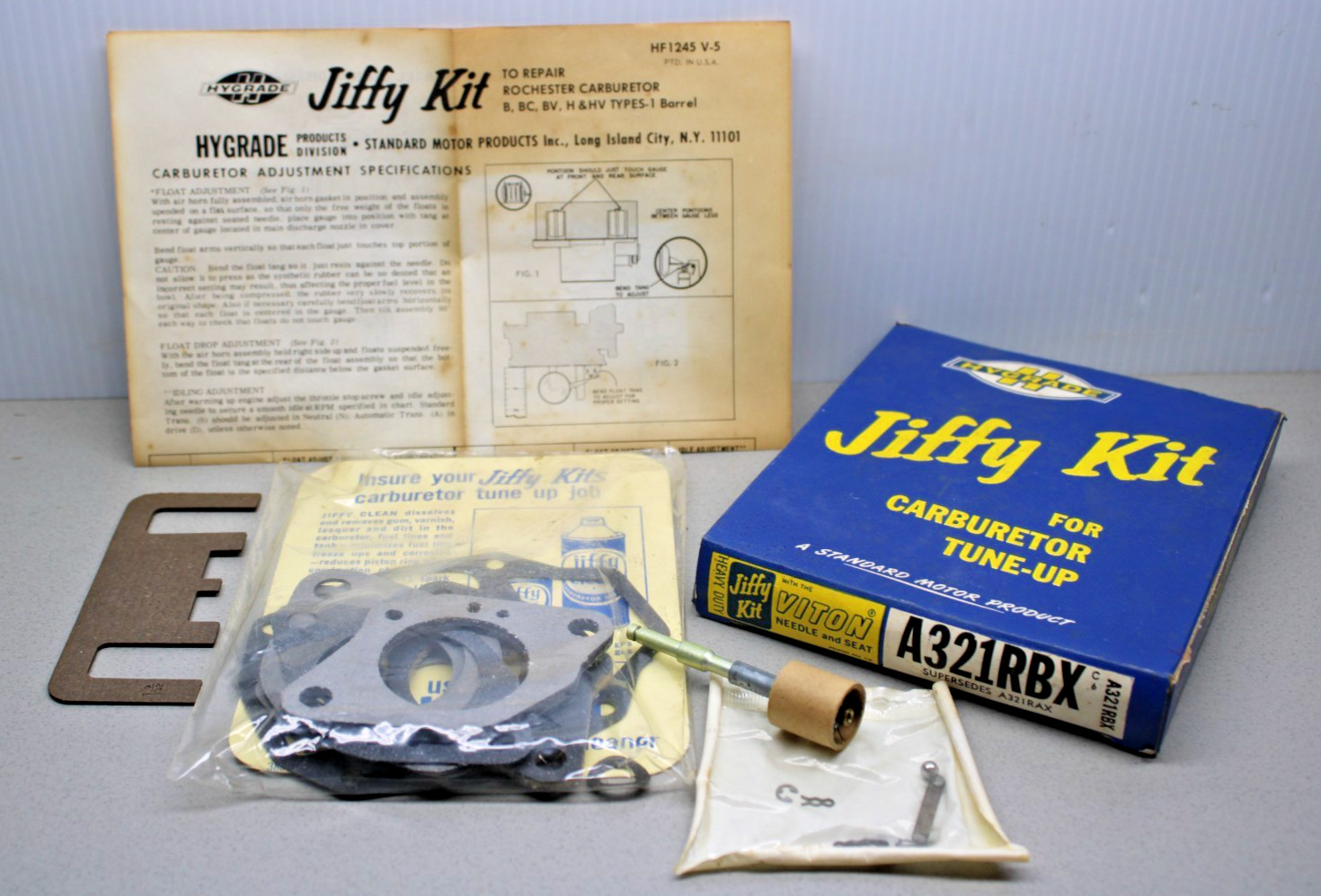 NOS Hygrade Jiffy Kit A321RBX Carburetor Jiffy Repair Rebuild Rochester 1 Barrel