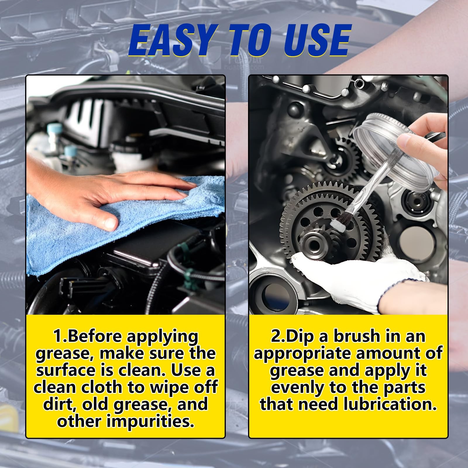 White Lithium Grease 60ml, Multi-Purpose Garage Door Lubricant with 60ml