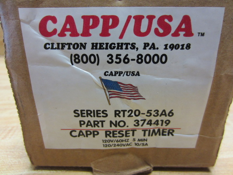 Capp/USA 374419 Reset Timer RT20-53A6 0-5 Minutes