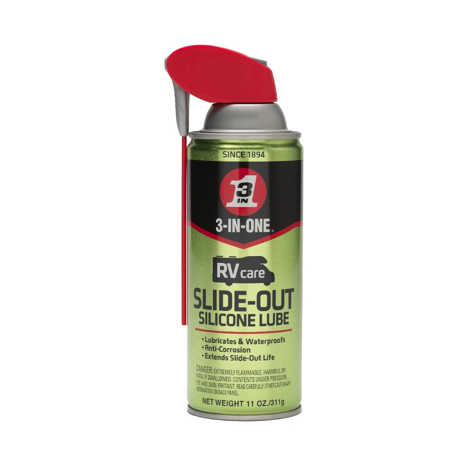 RVcare Slide-Out Silicone Lube with Smart Straw Sprays 2 Ways, 11 OZ