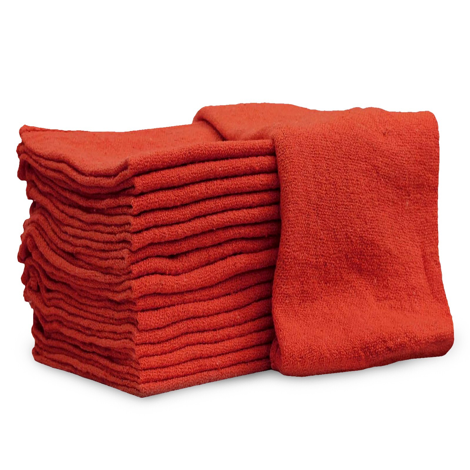 100 New Industrial A-Grade Shop Rags – Cleaning Towels Red – Multipurpose Cloth