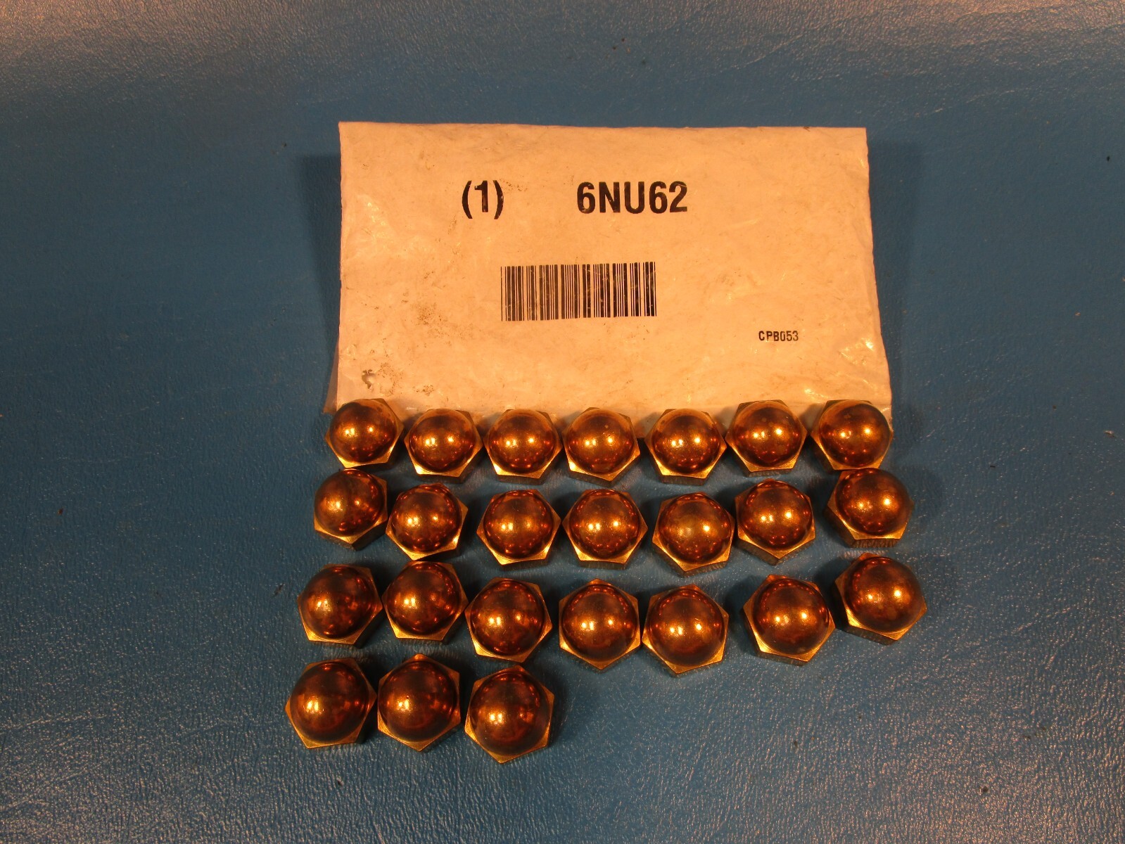 Package of 24 GRAINGER 6NU62, Cap Nut: 3/8″-24 Thread, Plain, Brass, 0.5 in Hex