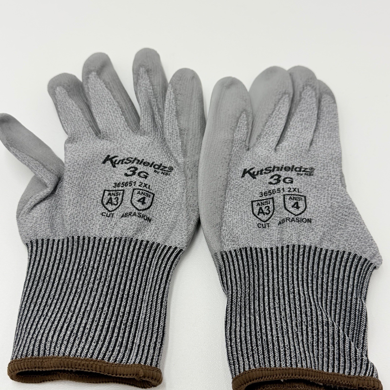 Lot of 3 KutShieldz 3G Cut Resistant Gloves 2XL ANSI A3 Abrasion Level 4 Work.