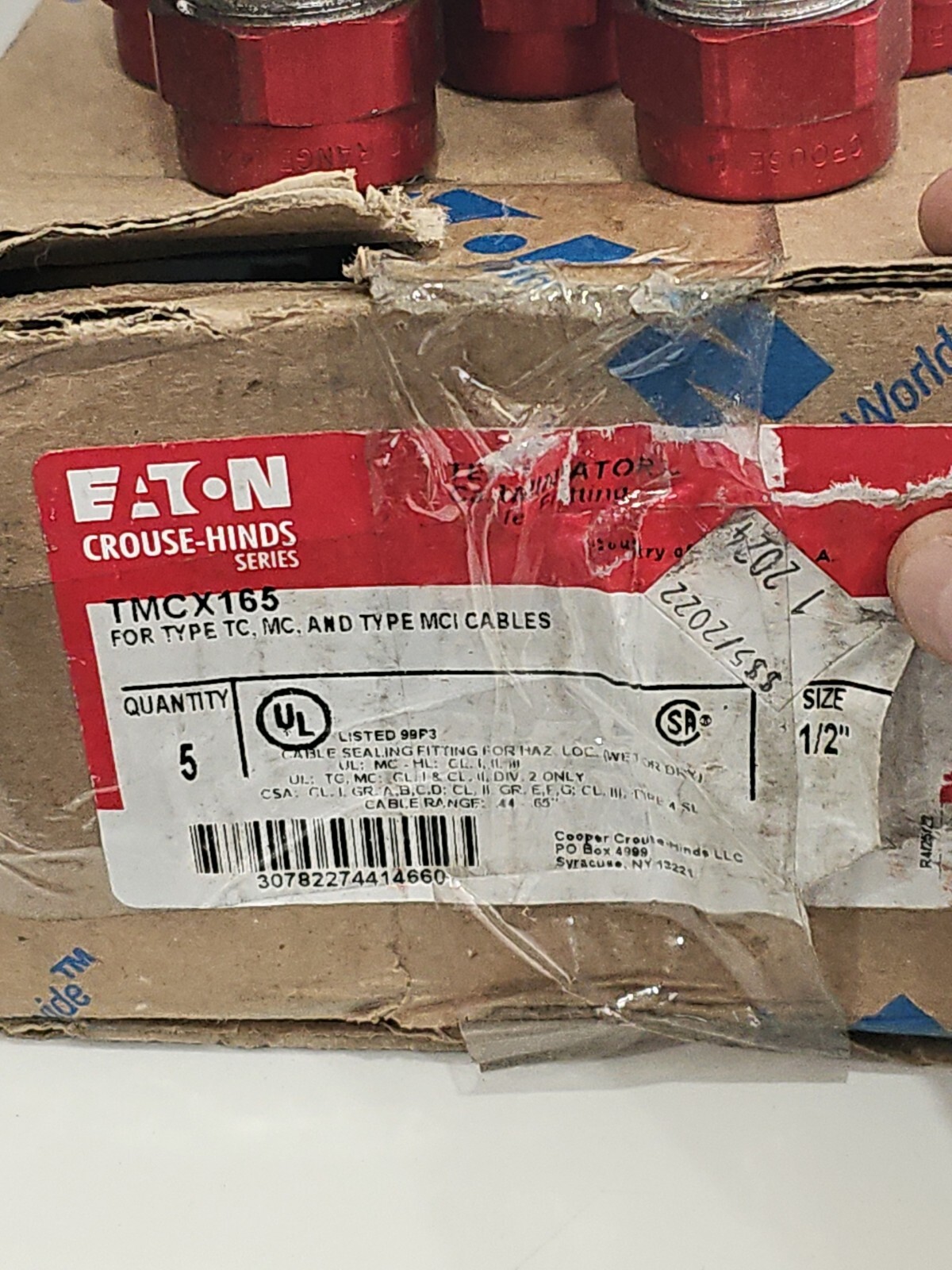 EATON CROUSE-HINDS SERIES TMCX165 BR FOR TYPE TC, MC, MCI CABLES Box of 5