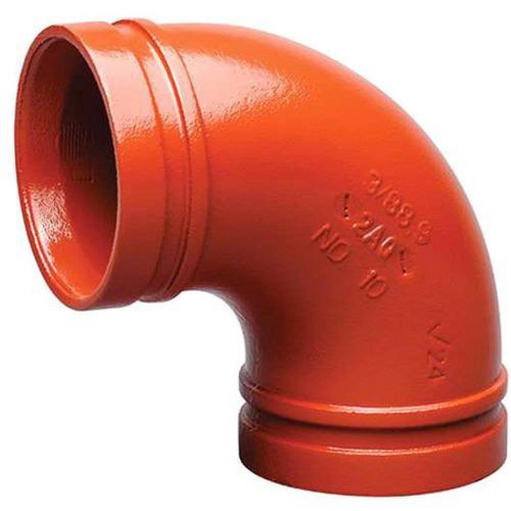 Victaulic FireLock Style 10 6 In Grooved Galv Ductile Iron 90° Drain Bend