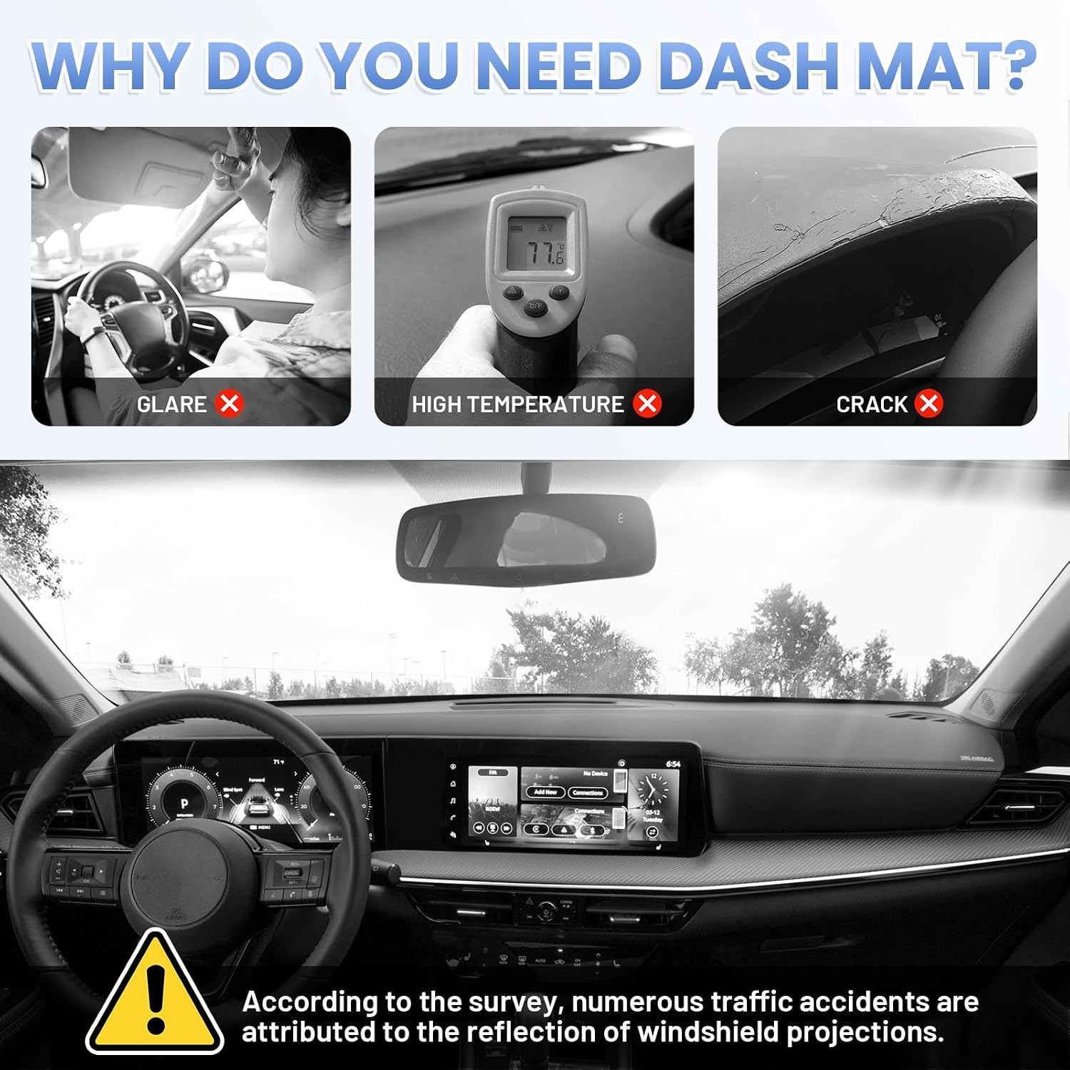 Dash Cover for 2025 2026 Nissan Kicks Dashboard Cover Mat for Kicks Suede Dash..