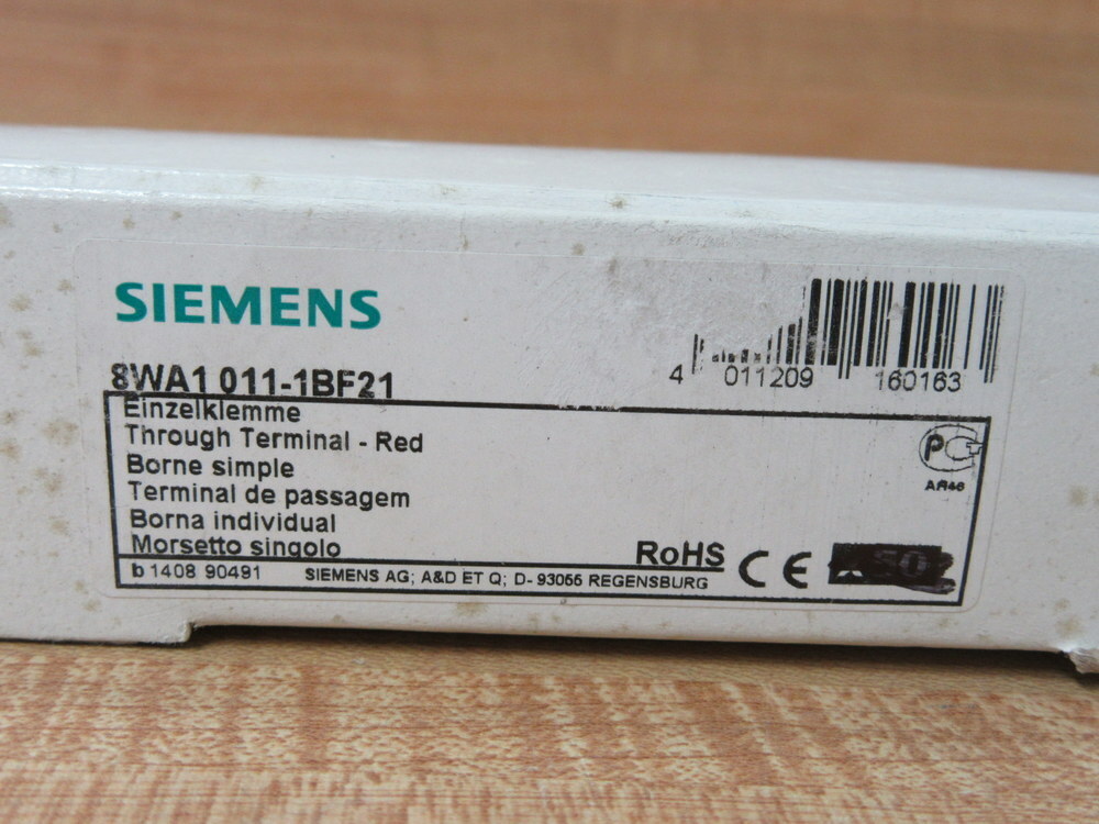 Siemens 8WA1-011-1BF21 Terminal Block 8WA10111BF21 Red (Pack of 33)