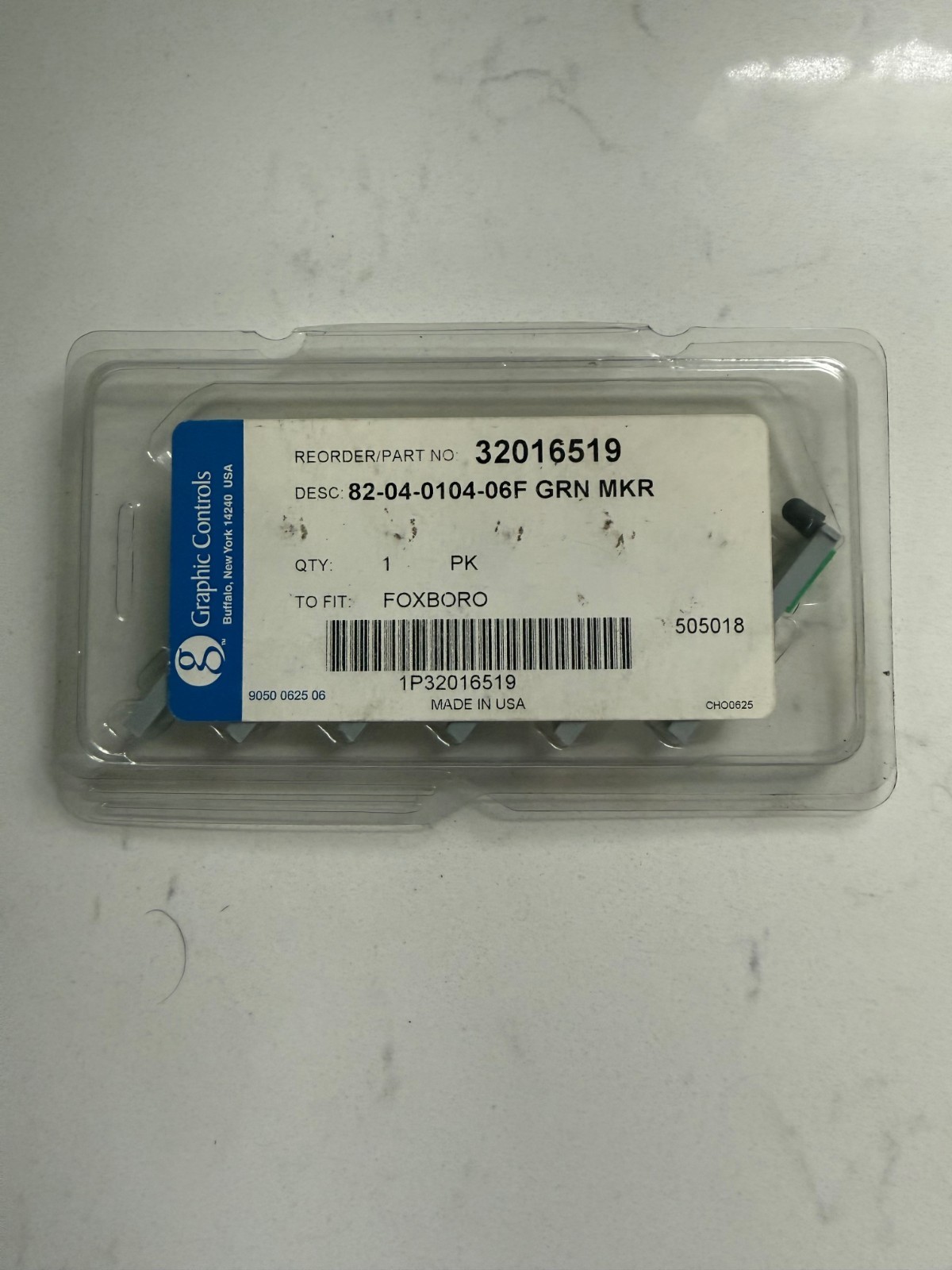 GRAPHIC CONTROLS 32016519 GREEN MARKER 82-04-0104-06F 6 PACK NIB